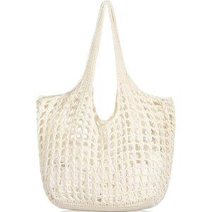 Women's Cream Shoulder Shopping Handbag Casual Travel Totes Fold Able Bags